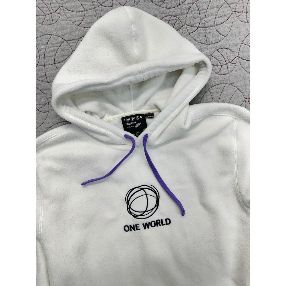 Burton Hoodie White Polartec One World Mountain Dew / Men's Large